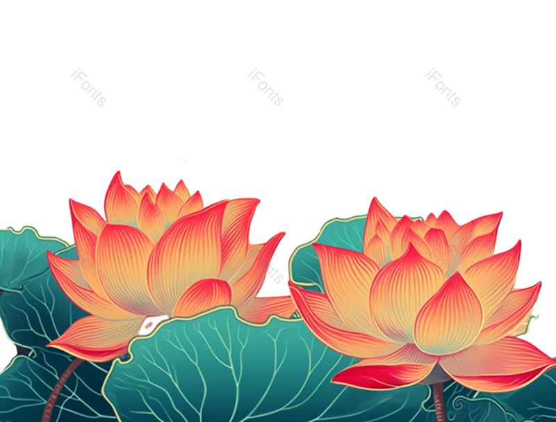 叶子图片,端午元素,夏至PNG,手绘荷花免抠素材